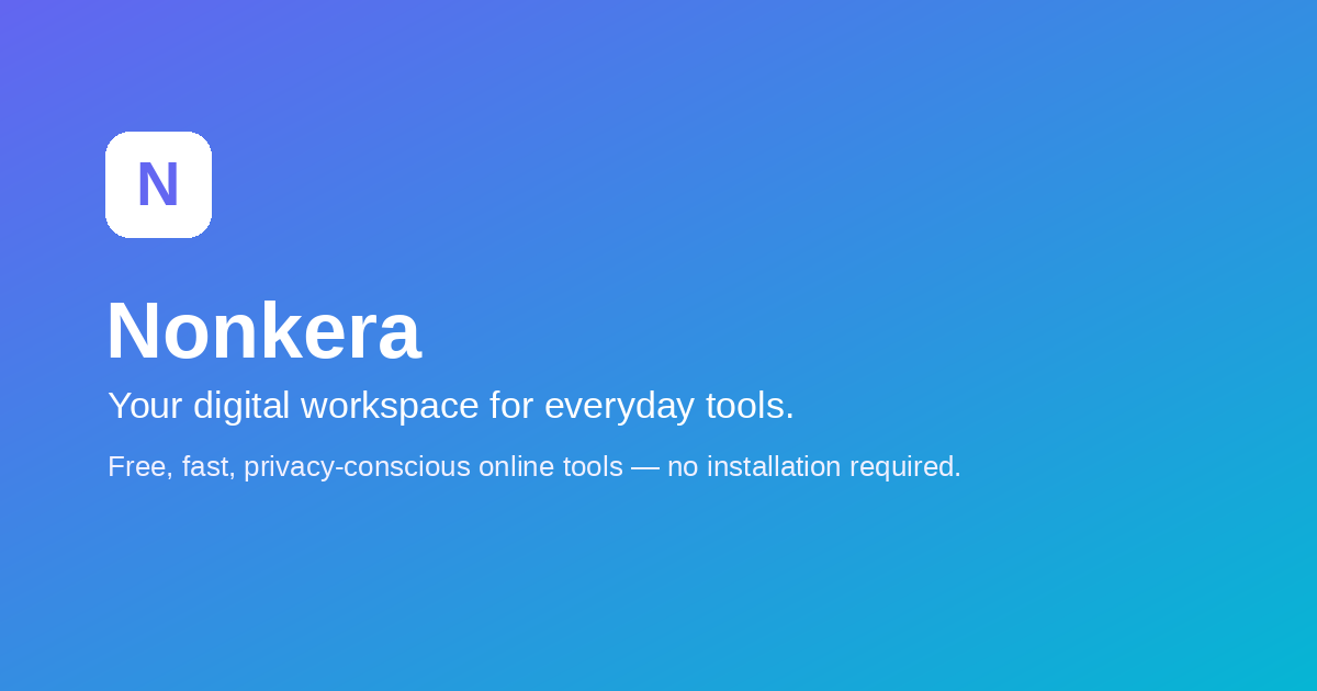 Free Online Word Processor — Private, No Sign-Up (2026) | Nonkera